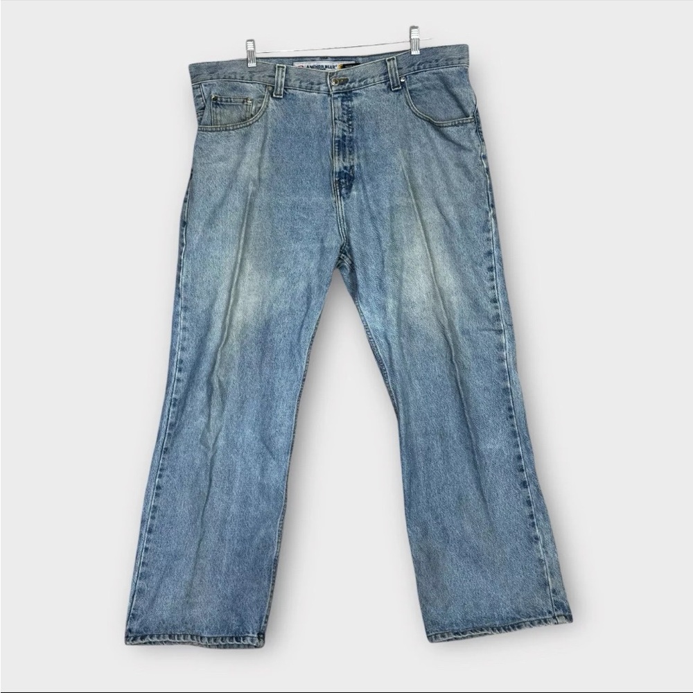 Vintage Anchor Blue Relaxed Baggy High Rise Denim Mens W40xL30 Blue Flaw See Pic